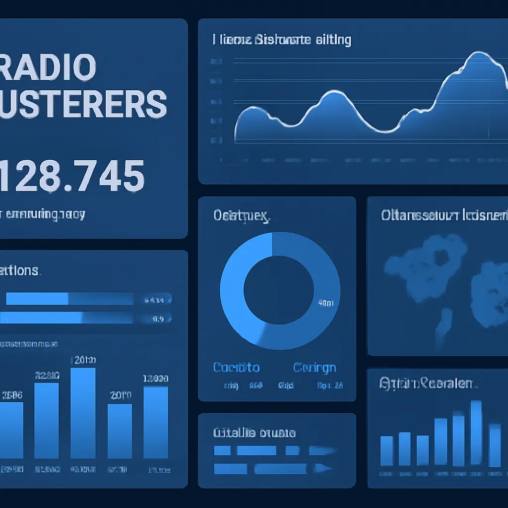 Графики и аналитика поведения радиослушателей, цифровая панель статистики
