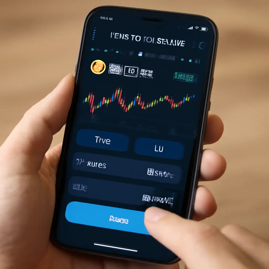 Пользователь использует криптовалютное приложение на смартфоне