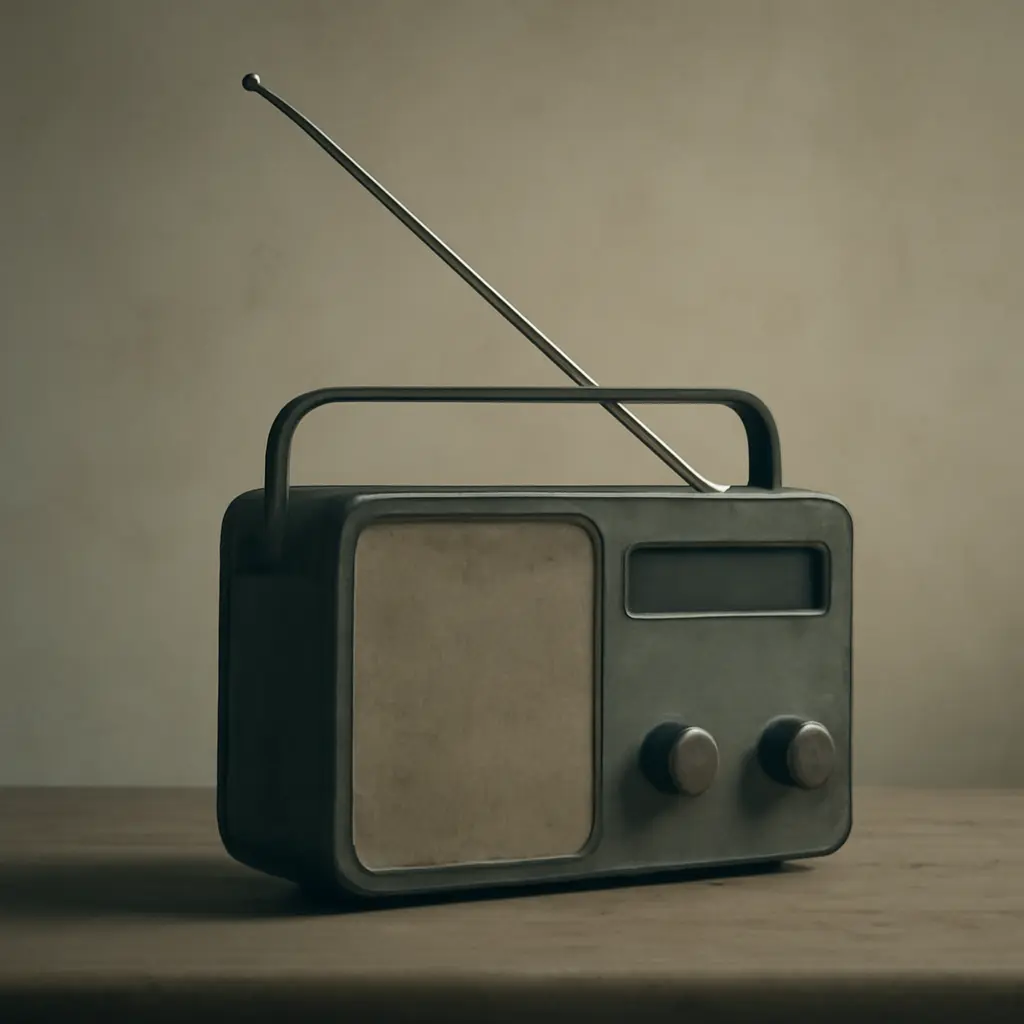 Пустой радиоприёмник как символ неработающей радиостанции